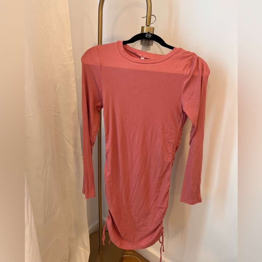 BB Dakota by Steve Madden Womens Ribbed Short Mini Dress Pink long sleeve NWT - Picture 2 of 5